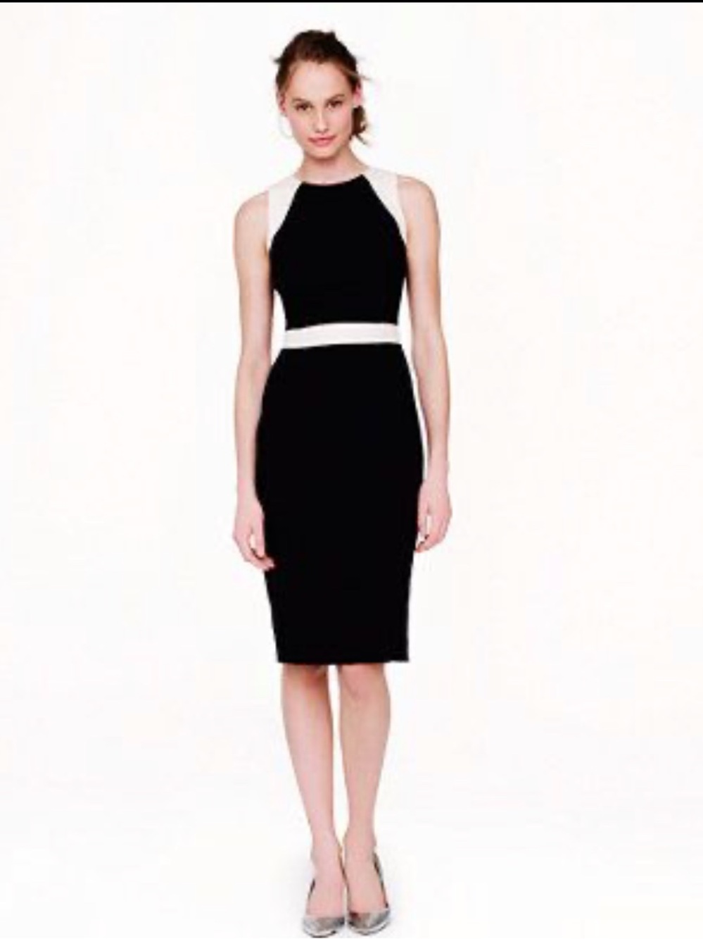 J. Crew Gwen Colorblock Sleeveless Sheath Navy and Tan Dress Size 0
